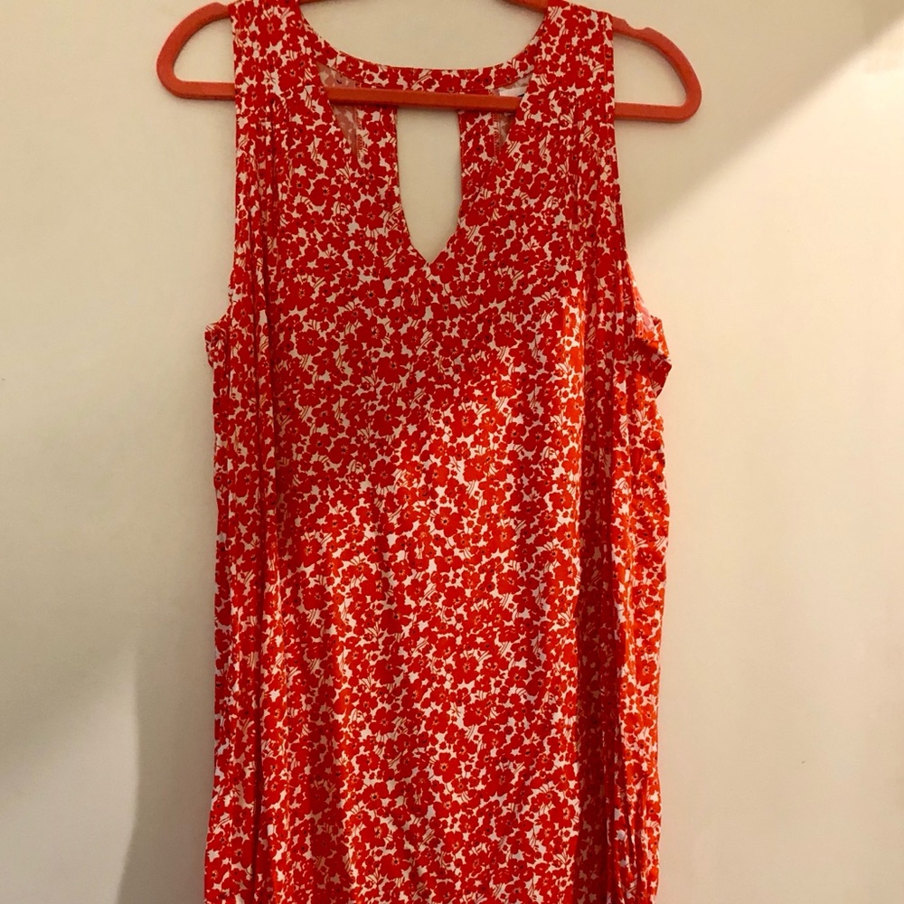 NWT Bright poppy patterned tank dress
